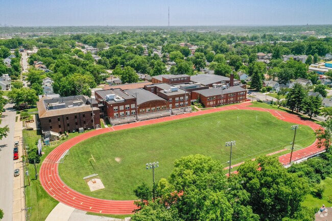 Brentwood High School has a large  football field and racing track.