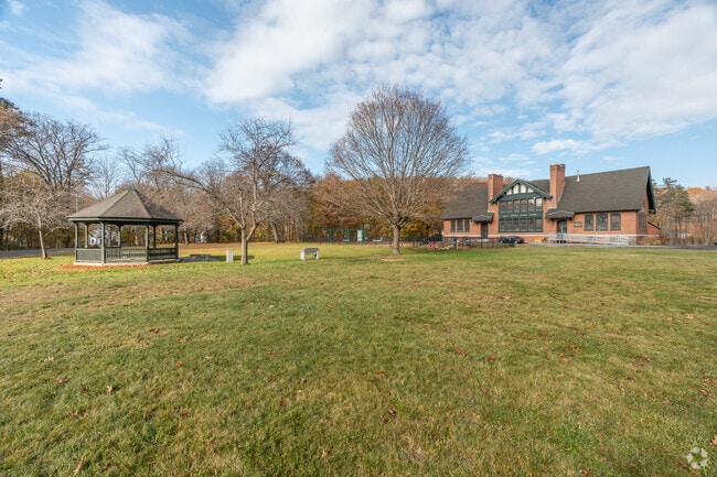 Winchester Park is located behind Stevens Memorial Library.