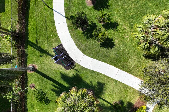 Paved pathways can be found in Ann Herman Park and lead visitors to amenities in Chula Vista.