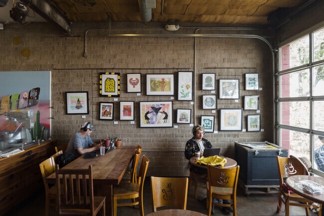 Customers love working remotely at Copper Star Coffee located in Alhambra of Phoenix, AZ.