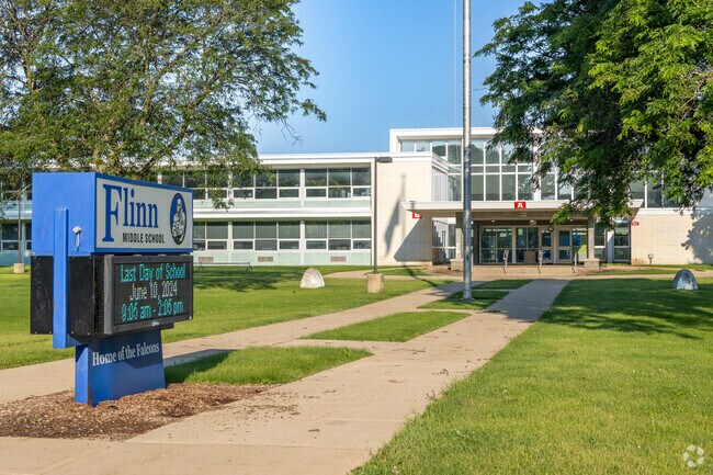 Bernard W. Flinn Middle School has 800 students and is the main middle school for the Rolling Green area.