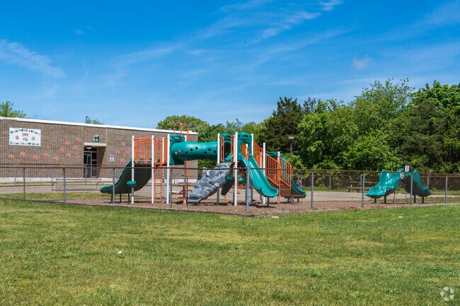 Students of Walnut Street Elementary School can enjoy a small playground on school grounds.