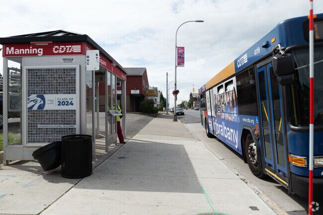 CDTA buses on Central Avenue connect West Hill to downtown Albany and beyond.