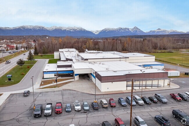 The entrances of Palmer Jr. Middle School in Palmer, Alaska are accessible.