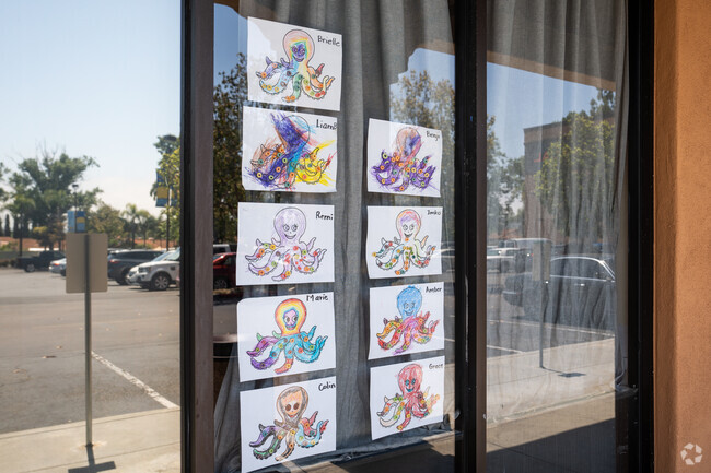 This display of kids artwork at Peppertree Montessori School in Oceanside.