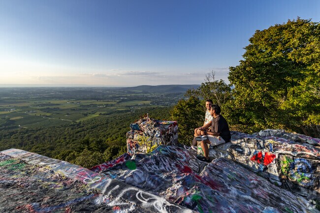 Mount Aetna locals enjoy sunsets at High Rock Overlook, a popular location for the area.