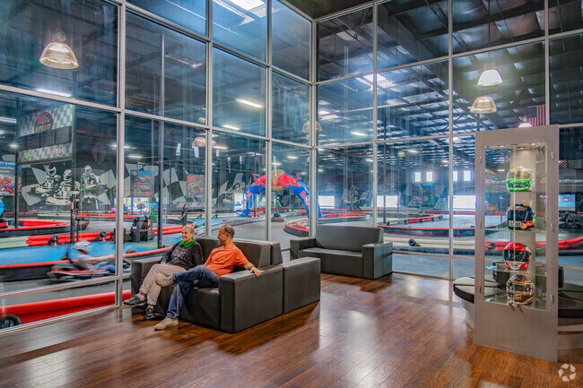 Families come to K1 Speed in Brookside for an evening of fun with friends.