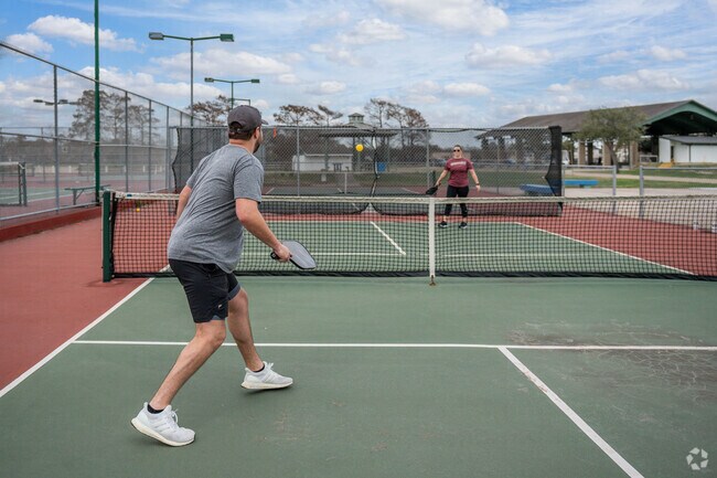 Residents enjoy the paved pickleball courts located at Braun Park in Nassau Bay.