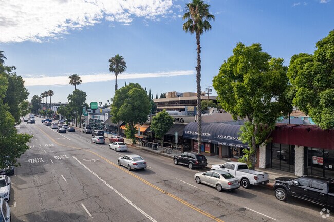 Bustling commerce on Ventura BLVD: A showcase of Sherman Oaks' vibrant storefronts.