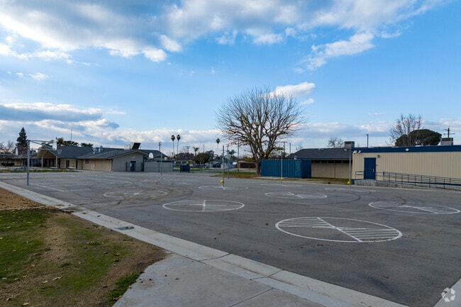 The blacktop is lined with four square, hop-schotch and more at Prosperity Elementary.