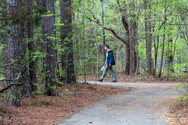 Rougemont neighbors enjoy walking the trails at nearby Little River Regional Park.