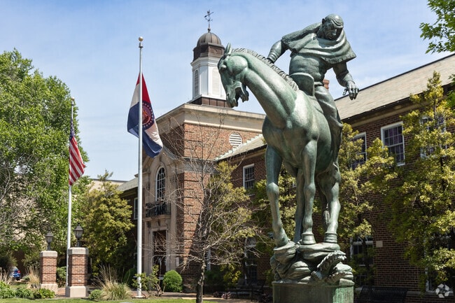 See the commemorative equestrian statue at Downtown Clayton's City Hall.