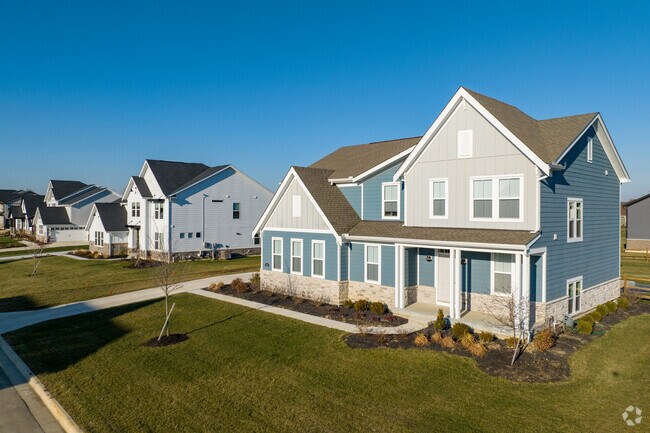 New traditional stylings are common among the homes on the market in Brown.