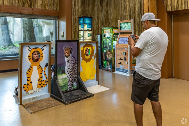 Take pictures of your family when the animals are hiding at the Milwaukee Zoo near Fair Park.