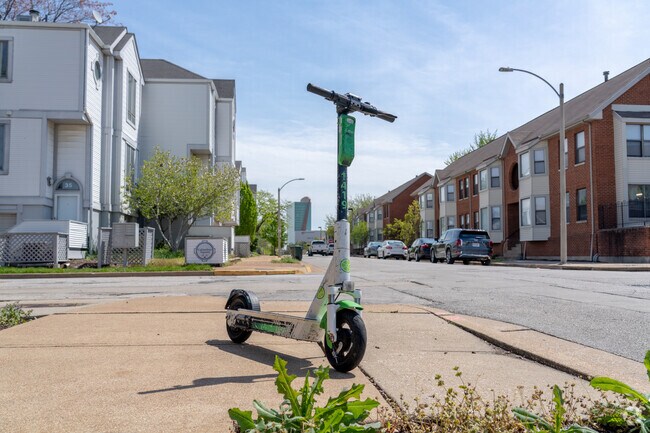 Lime scooters are a popular way for residents of Columbus Square to commute into downtown.