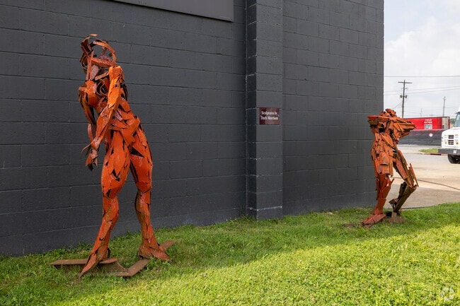 These beautiful metal sculptures rest in the industrial area of Devon Circle.