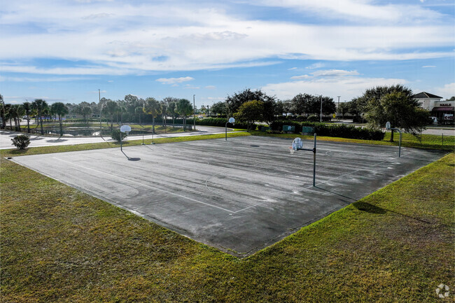 Camelot Elementary School's basketball court is frequently used for play.