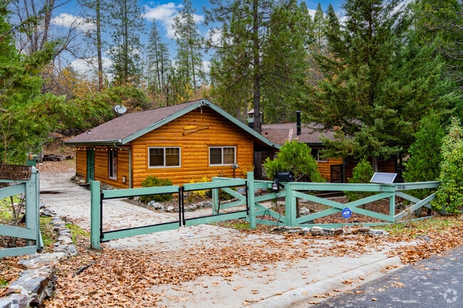 Log cabin-style homes in North Fork highlight mountain charm.