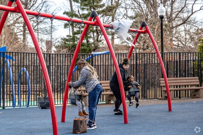 The playground in Weequahic Park offers a fun and safe space for children to play in Dayton.