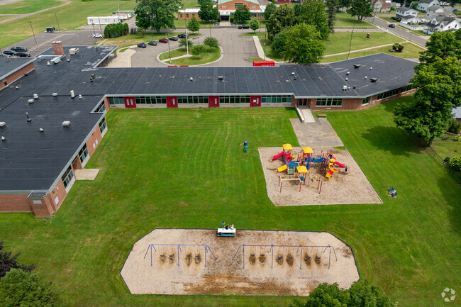 F. E. Smith Intermediate School also has swings for the students at the playground.