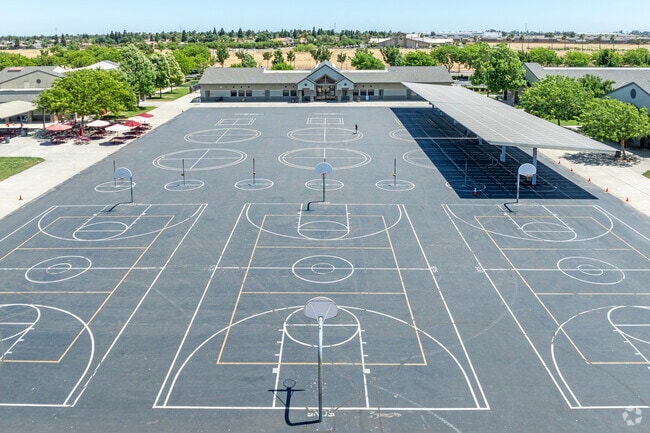 There are basketball courts at Ronald Reagan Elementary School in Chowchilla.