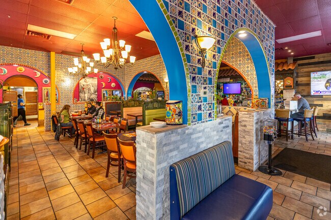 The colorful decor of the nearby Casa Blanca Mexican Restaurant & Cantina in Chelmsford, MA.