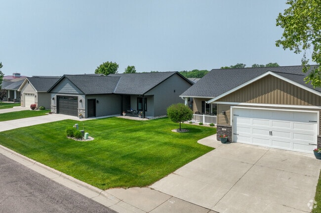 New traditional homes are built in newly developed parts of Saint Peter.