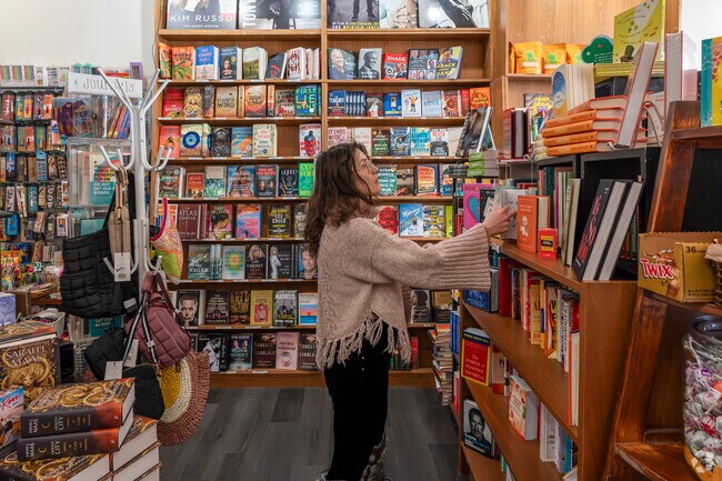 Bay Ridge's business district prioritizes independent places over chains like Bookmark Shoppe.