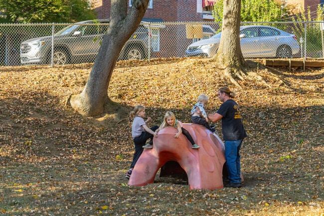 Tire out the tykes on the playground at Huey Park.