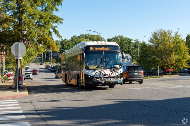 Hop on the green or blue line of the Go Como bus system near Benton-Stephens.