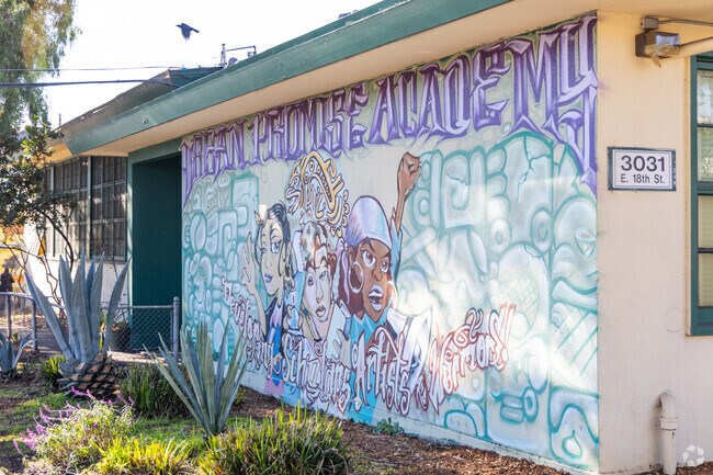 Urban Promise Academy has colorful murals in Oakland.