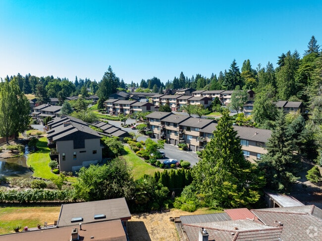 Sleek, contemporary condominiums rise above tree-lined streets in Boulevard Park.