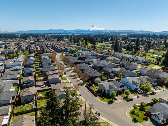 Mt.Rainier is visible from around the Spanaway neighborhood.