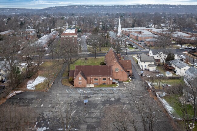Messiah Lutheran School, as seen from above on a midwinter's day in Plainfield, NJ.
