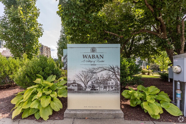 Waban sign along Beacon Street.