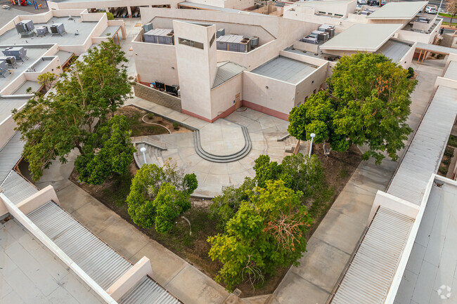 Students can gather in Lyndon B. Johnson Elementary School center courtyard.