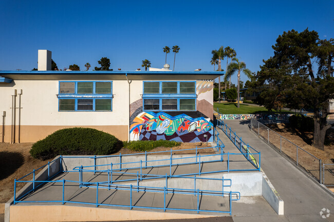 Students paint murals around Jefferson Middle School in Oceanside.