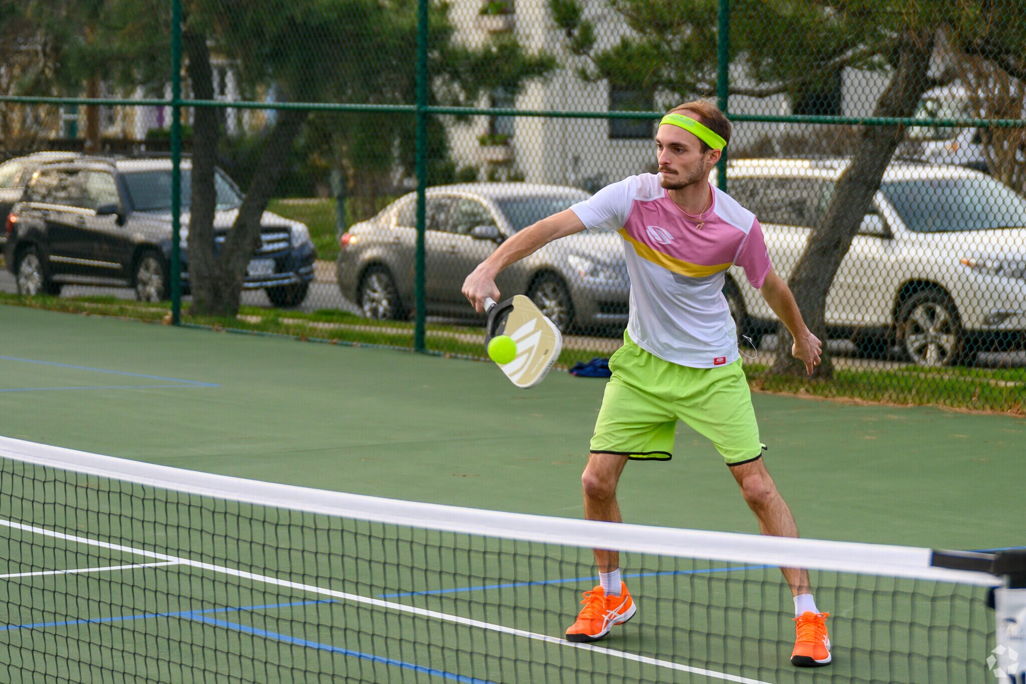 Locals play pickleball at Chinquapin Park in Taylor Run.