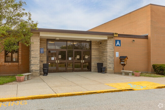 Main entrance A Peifer Elementary School, Schererville, IN.