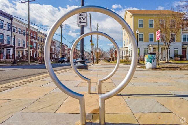 The Mayfair neighborhood features several bike racks for residents to lock their bikes.