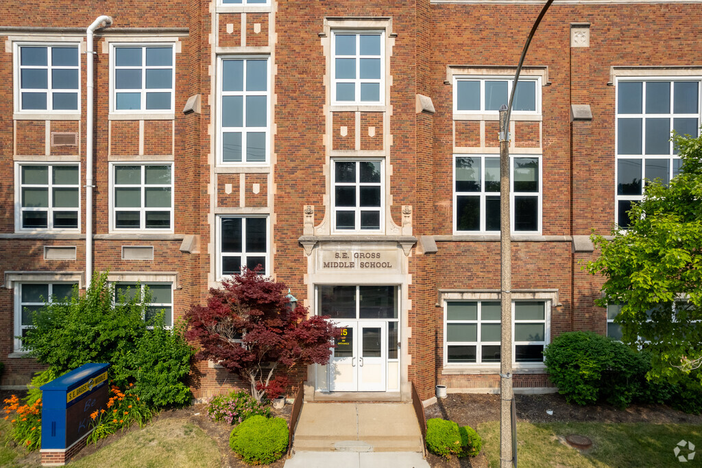 S E Gross Middle School in Brookfield has many windows to bathe each classroom in sunlight.