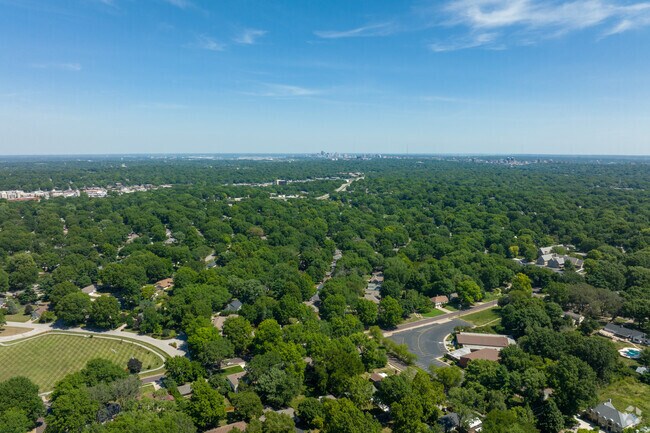 Central Overland Park is roughly 20 miles south of Kansas City.