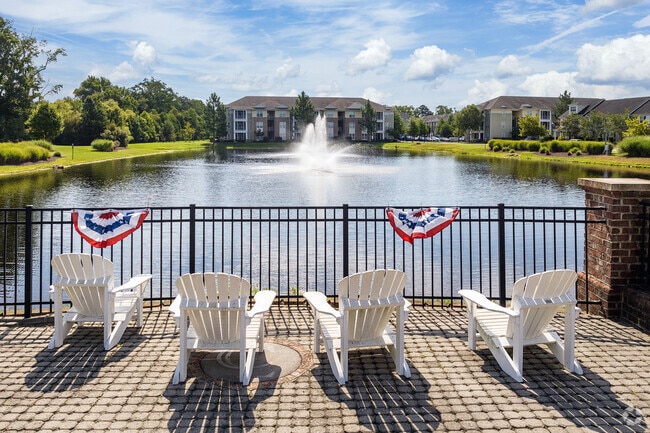 Enjoy the large lake in the Culpepper Landing neighborhood of Chesapeake, Virginia.