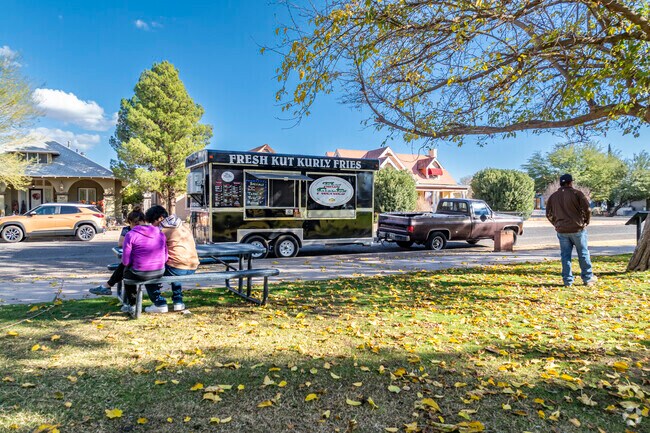 Castro Park in Foothills usually have a food truck and benches nearby to eat.