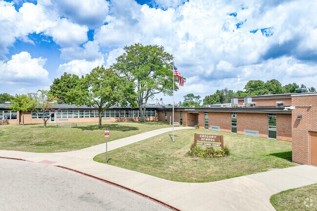 Students can attend Gregory Elementary, rated a C on Niche.