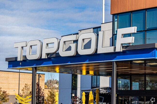 Topgolf is a major draw in the area for golfing enthusiasts.