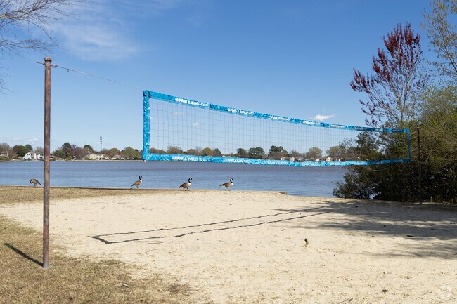 Christopher Landing Park features a sand volleyball court for residents to enjoy outdoor games.