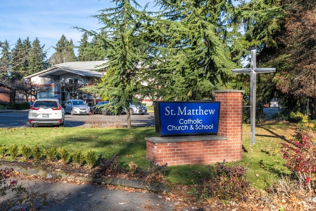 St Matthew Elementary School signage.
