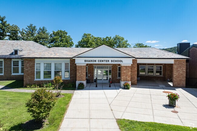 This is the main entrance to Sharon Center School.