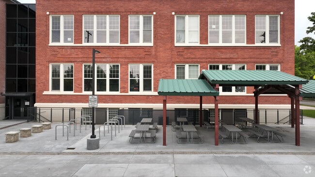 Southeast picnic tables at Washington Elementary School.